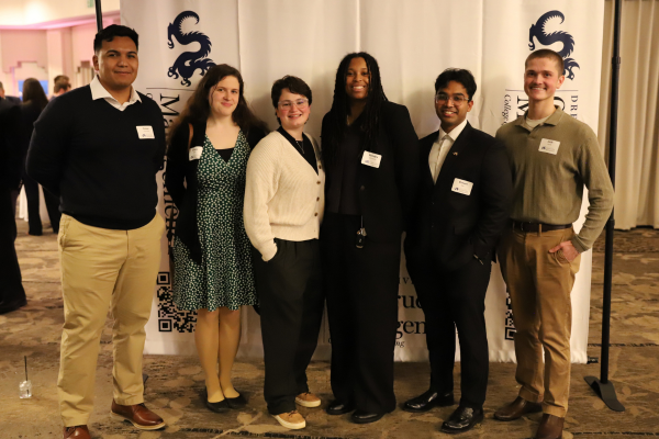 students posing at awards ceremony